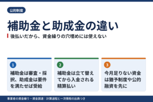 補助金と助成金の違い｜後払いだから資金繰りの穴埋めには使えない理由
